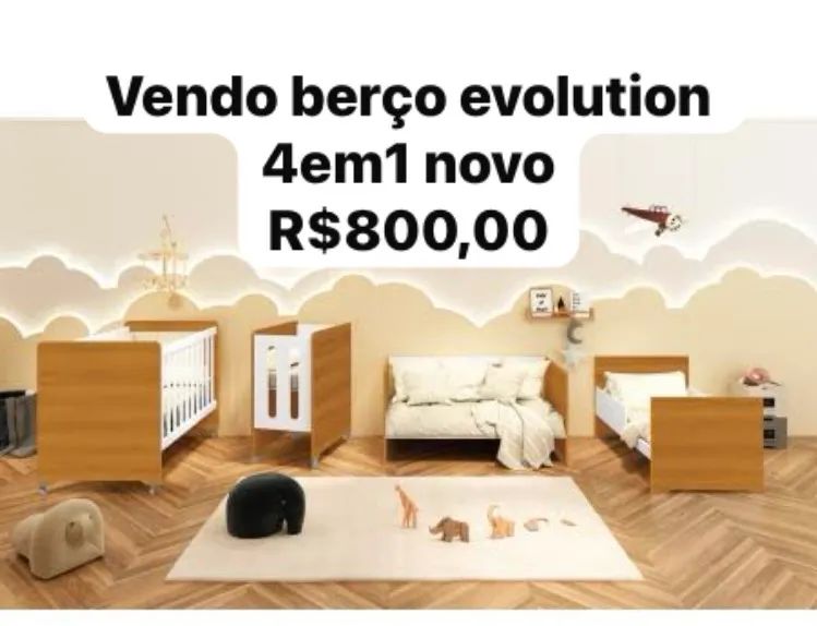Berço 4 em 1 evolution negociável 