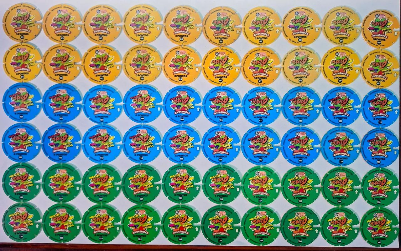Coleção completa tazos animaniacs 