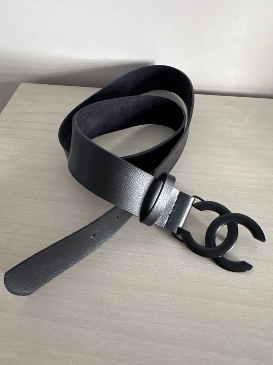 Cinto feminino preto courino