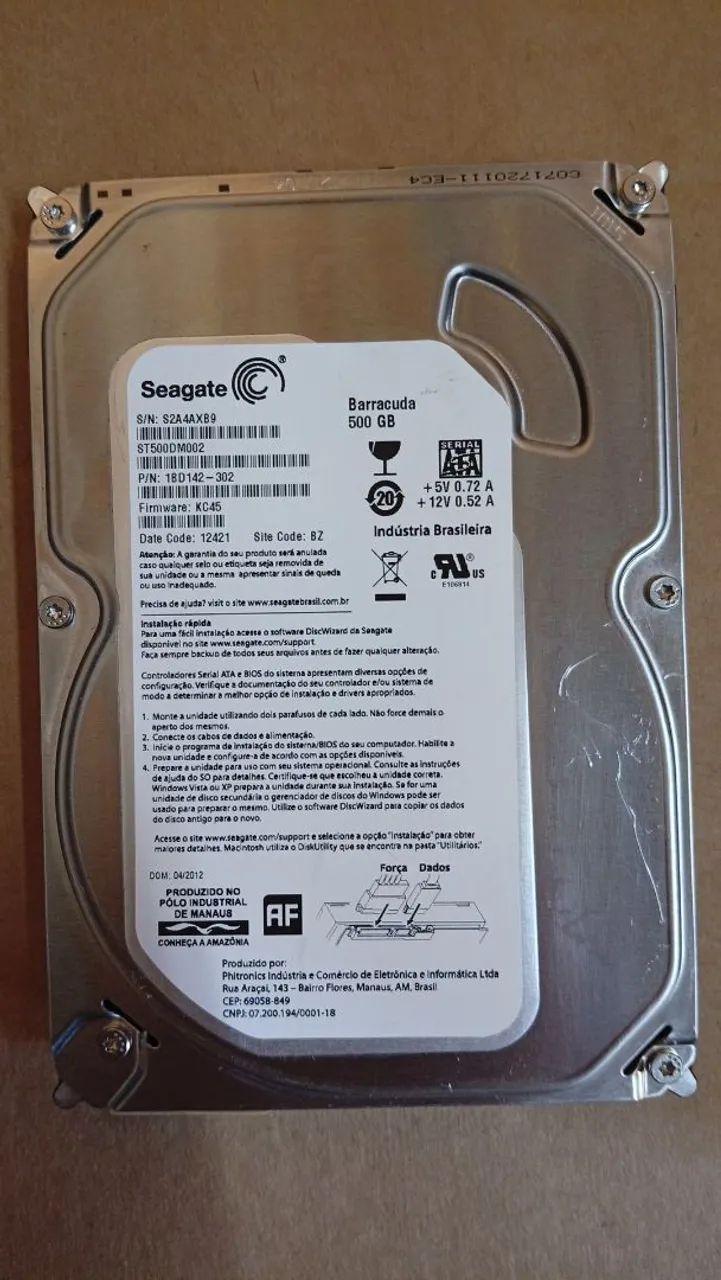 Hd 500gb Seagate - PC, DVR