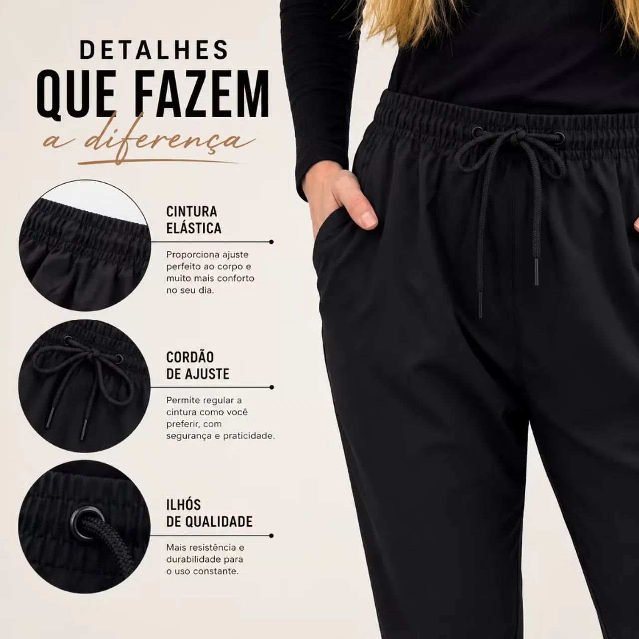 Kit 2 calças poliéster e elastano novas!!!! - Foto 2