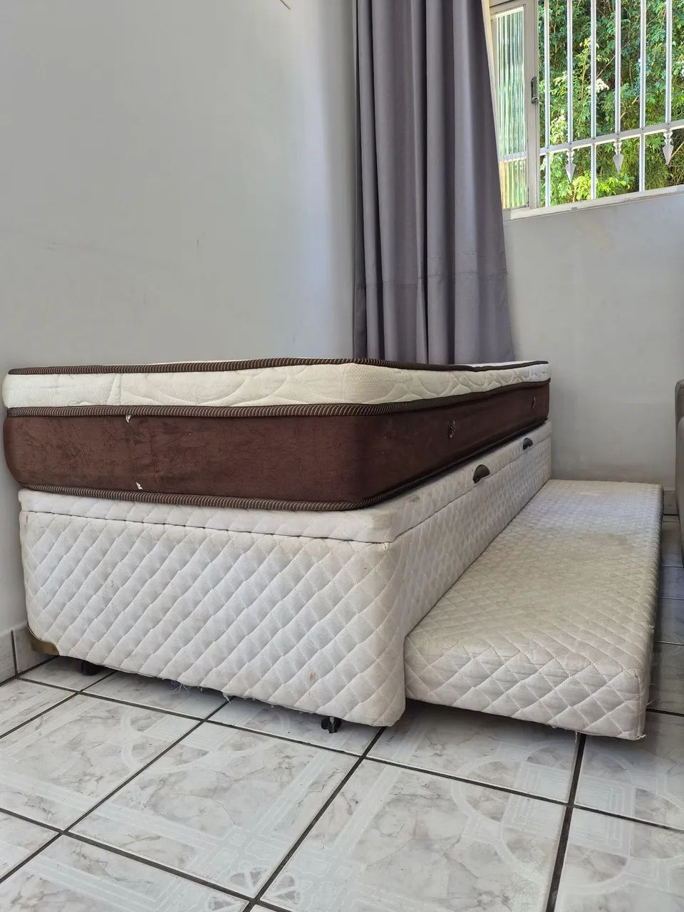Cama Box Baú solteiro com auxiliar e colchão  - Foto 5