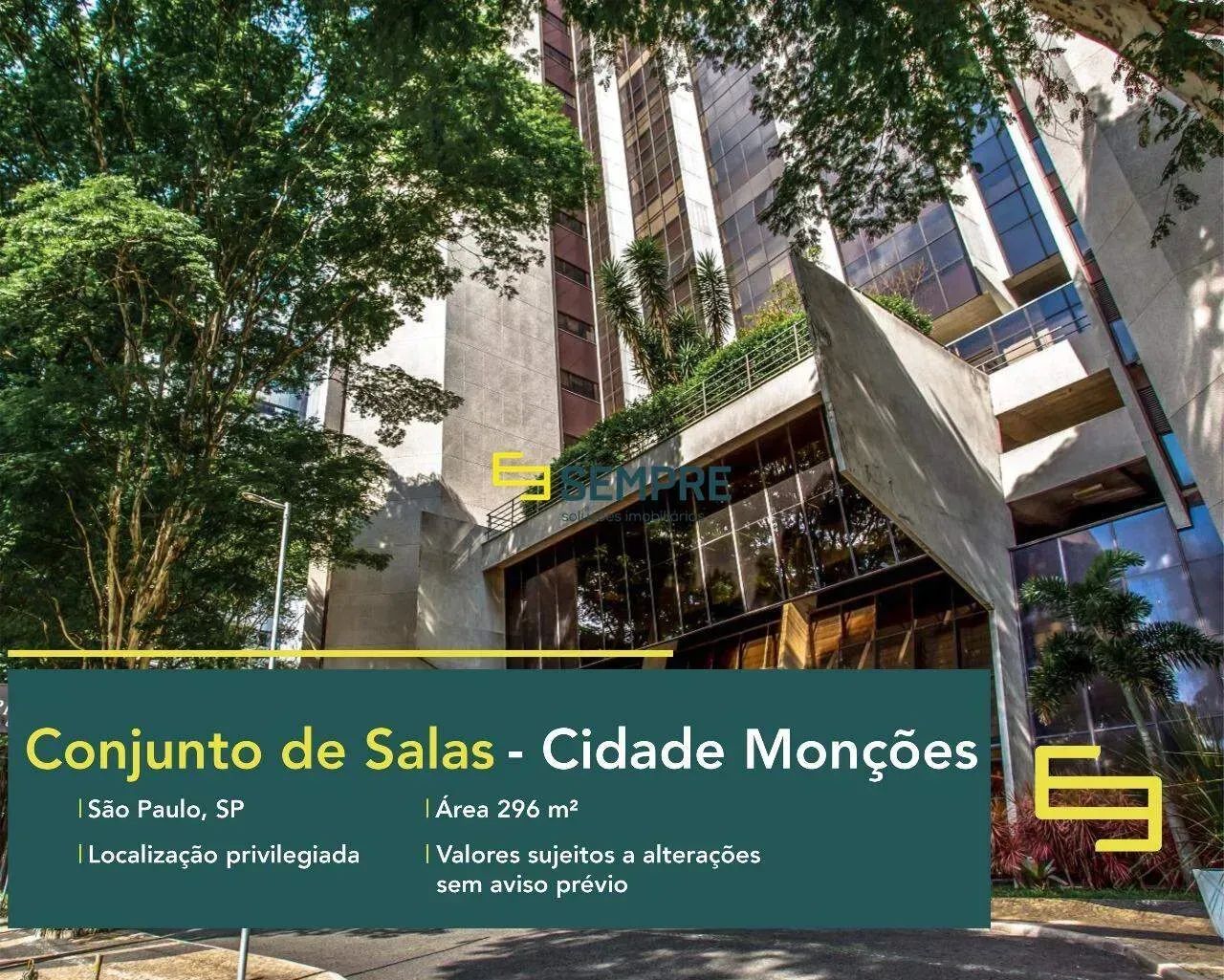 Conjunto de salas para locação na Cidade Monções com vagas