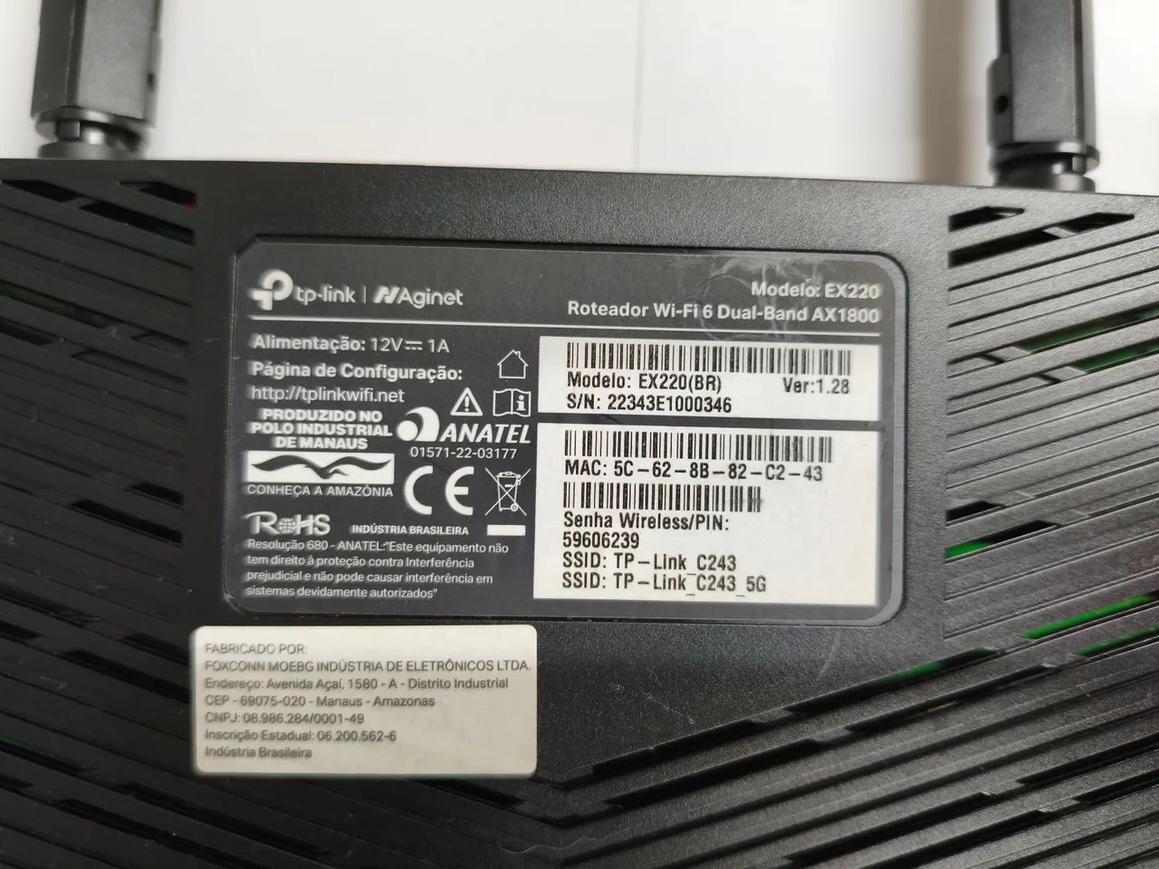 Roteador Tp-Link Ex220 Ax1800 wi-fi 6 dual Band giga - Kit 10 unidades com Fontes  - Foto 4