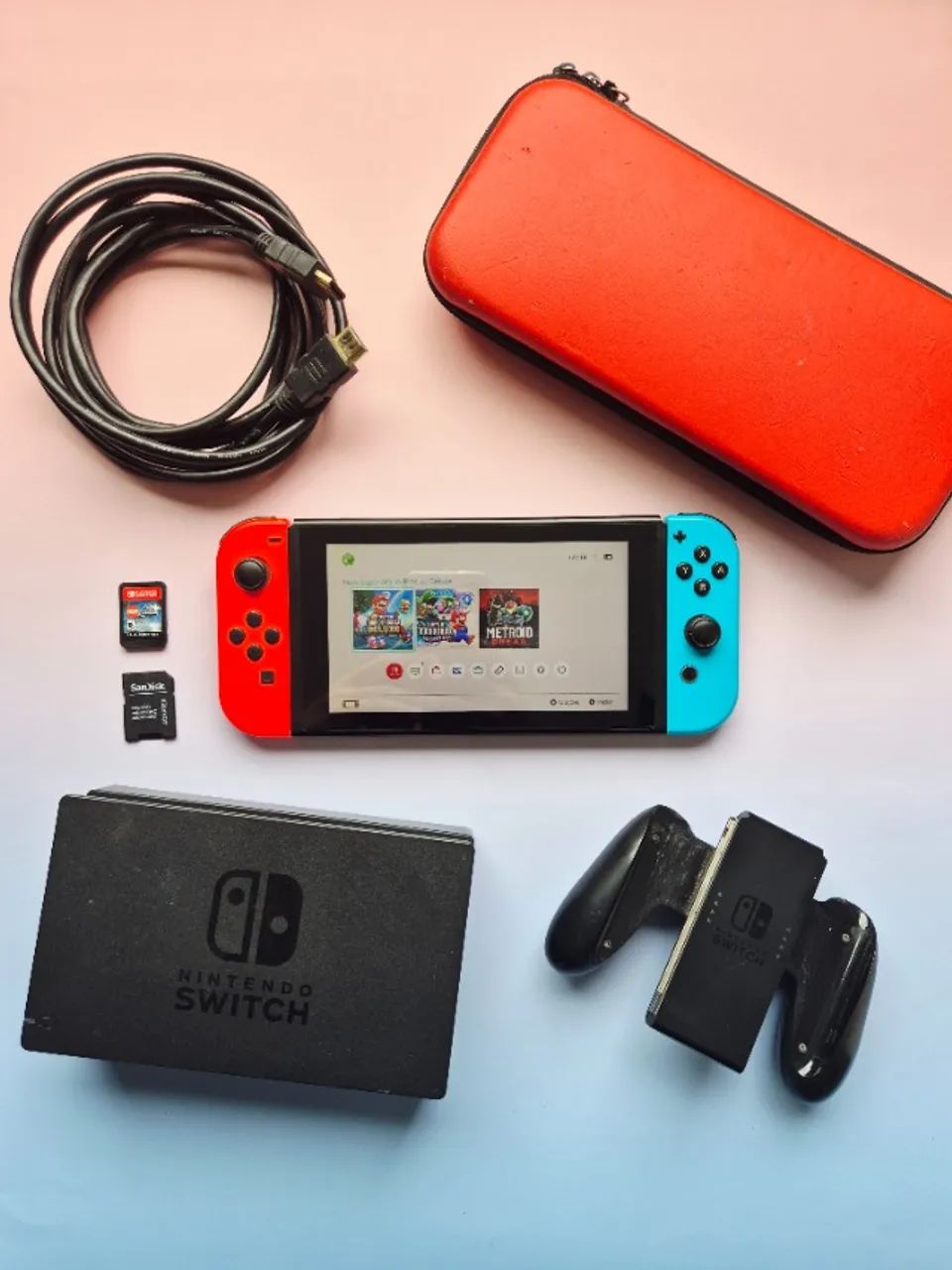 Nintendo Switch V1 128Gb Lotado de Jogos + Jogo Mídia Física Lego