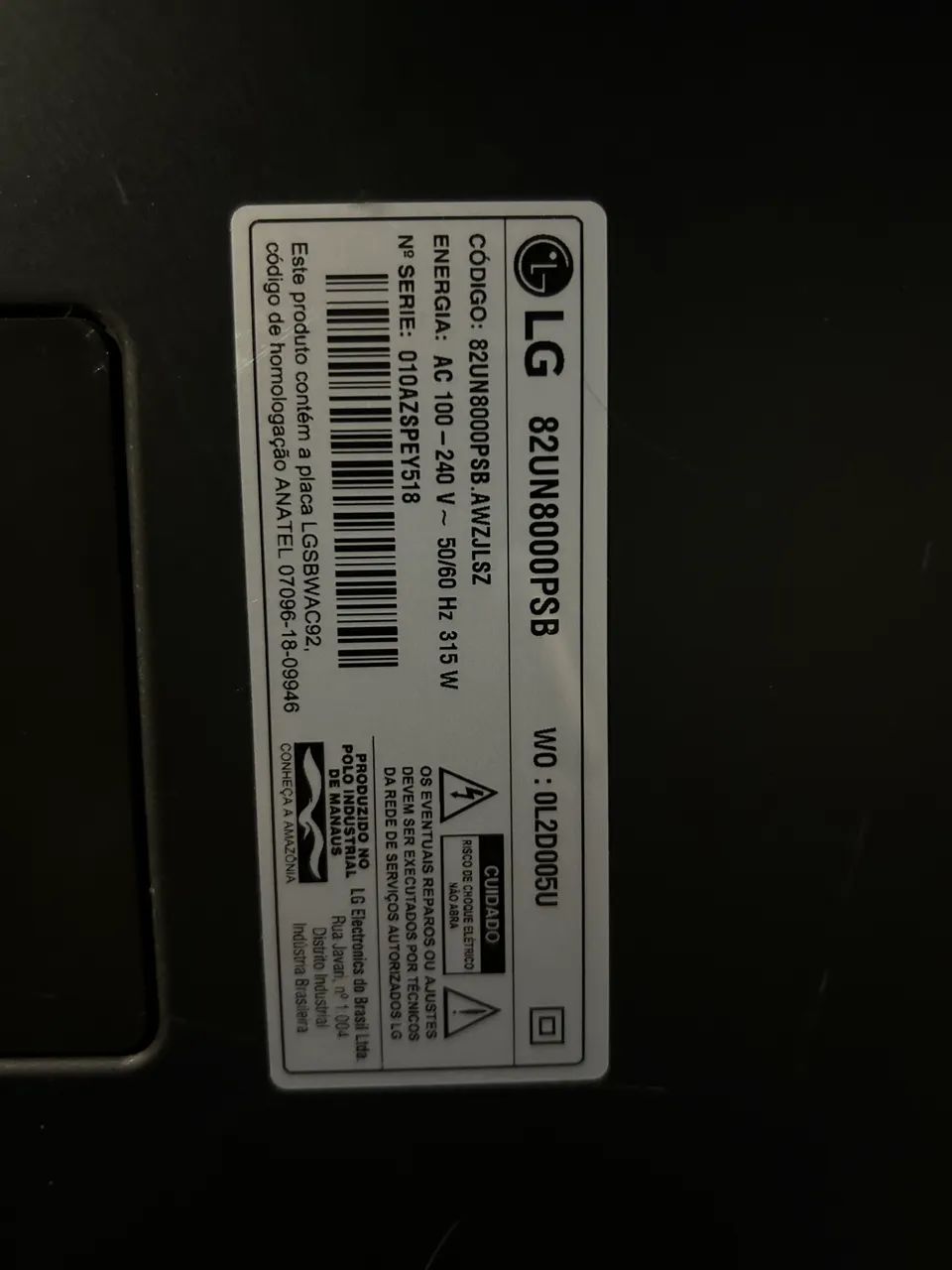 Tv LG 82 POLEGADAS (NO ESTADO) - Foto 2