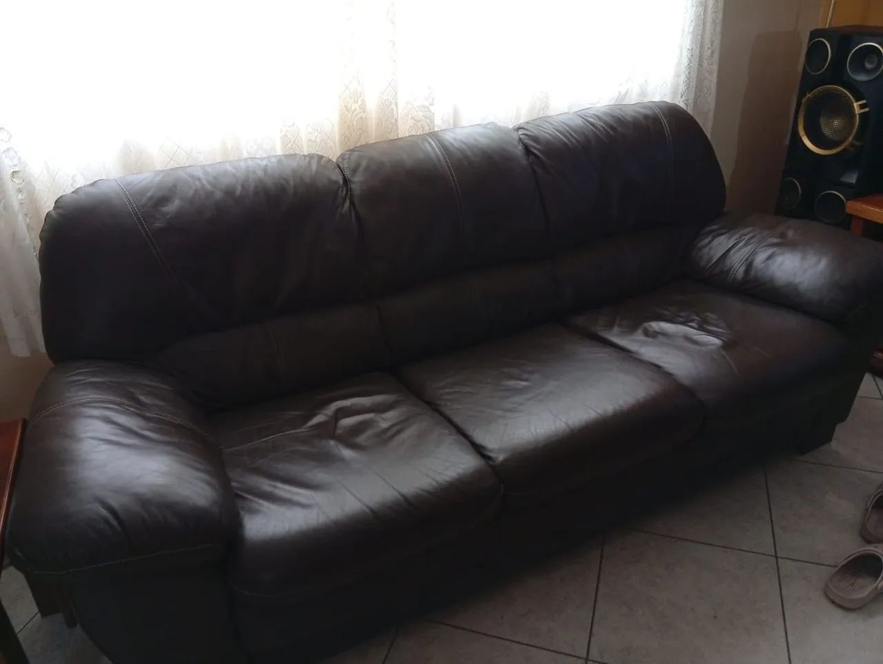 Conjunto de sofá em couro 2e 3 lugares  - Foto 2