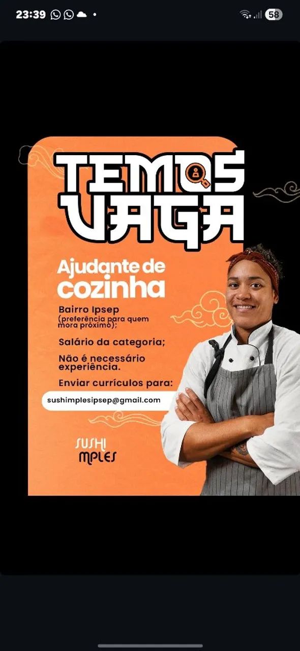 Vaga para atendimento 