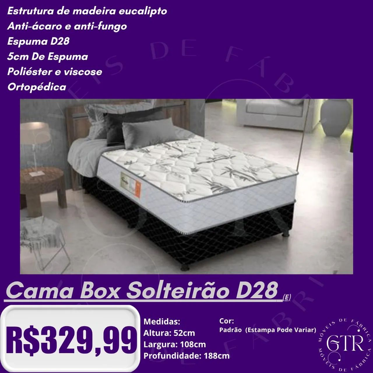 Cama Box Solteirão D28