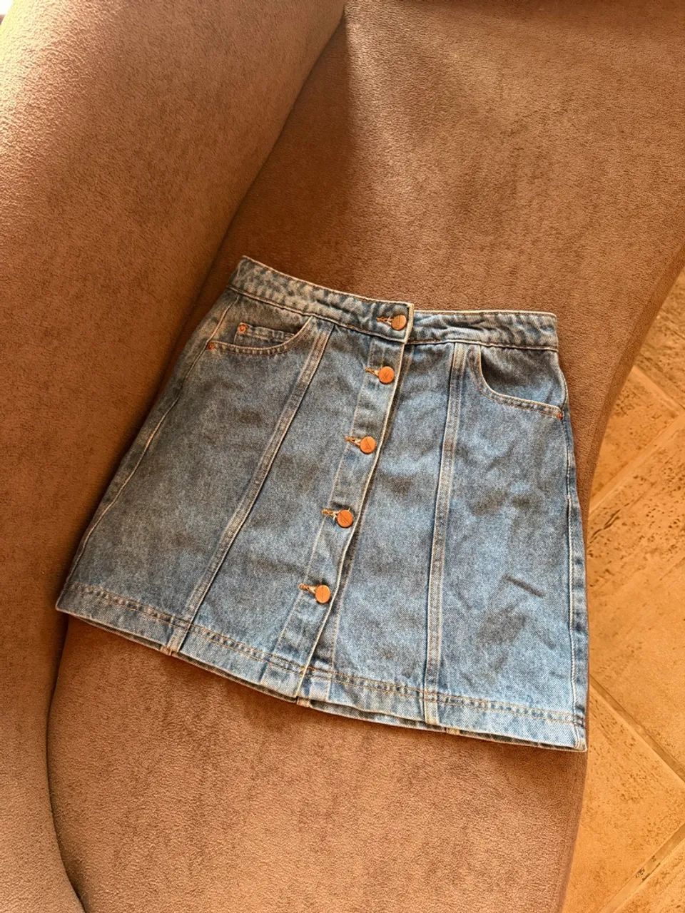 Saia Jeans Botões 