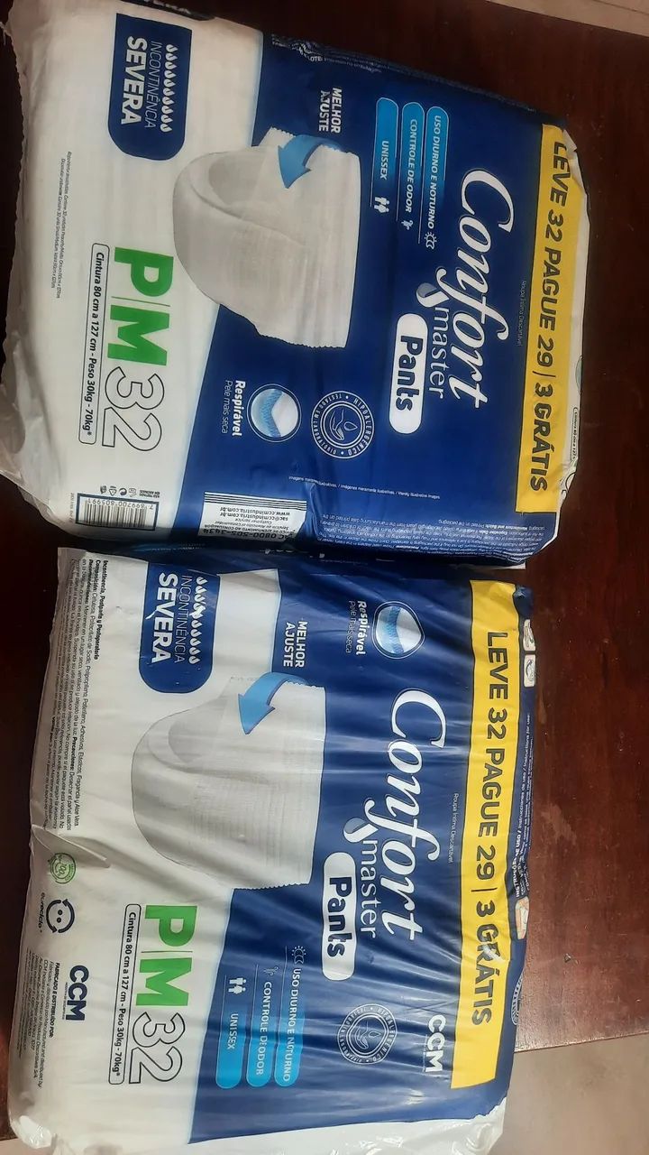 Fraldas geriatricas 2 por 120 reais