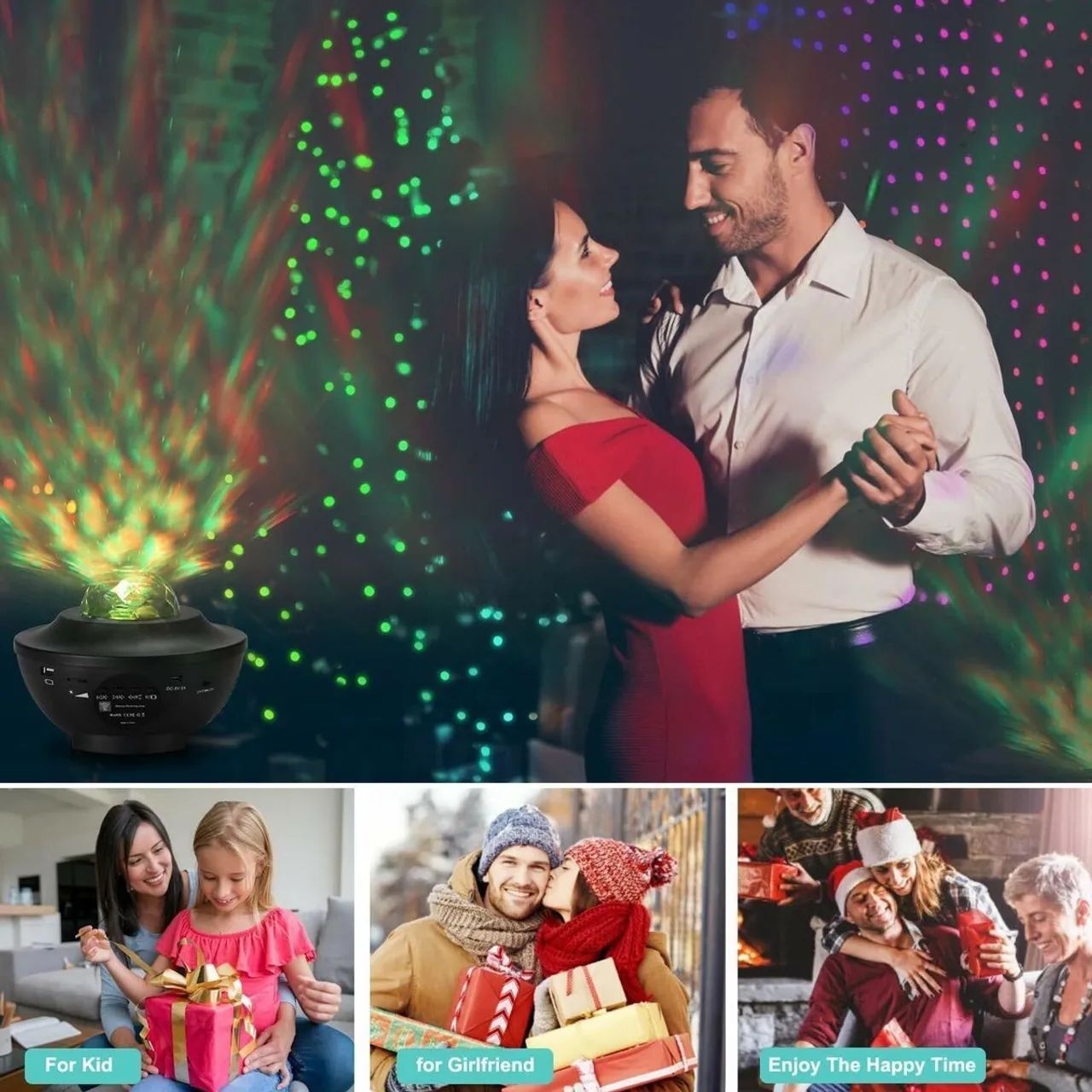 Projetor Luminária Galáxia Luz Noturna Estrela Bluetooth Usb - Foto 4