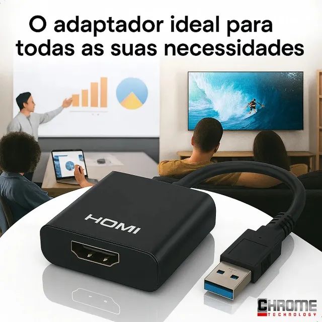 Conversor Usb X Hdmi  / PRETO HDCP (JK Eletrônicos Atacado e Varejo) - Foto 4