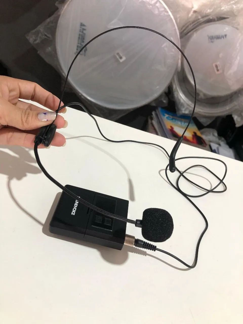 Microfone headset sem fio profissional 65082227431043120