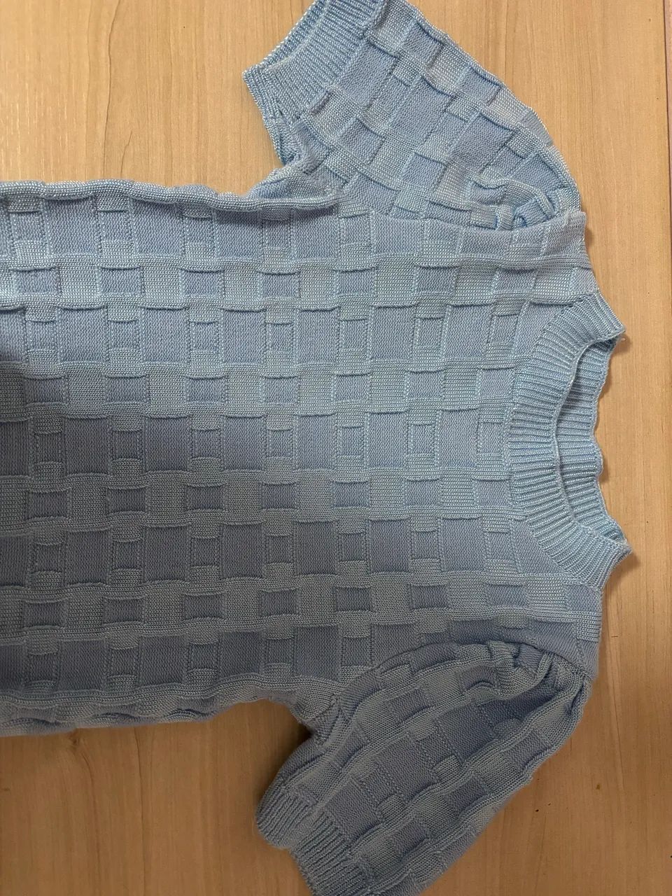Blusa de tricot nova cor azul claro P - Foto 2