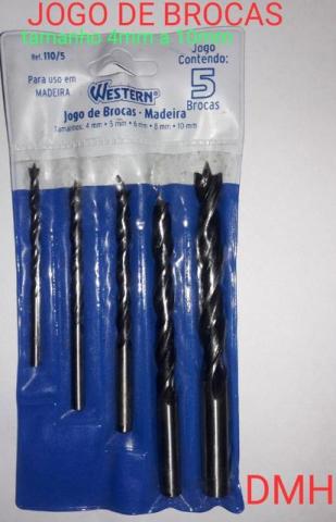 Jogo de broca aço carbono 5 peças para madeira por apenas 10,50