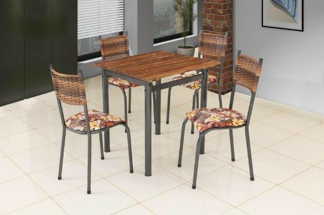 Conjunto de Mesa c/ Tampo de madeira B36