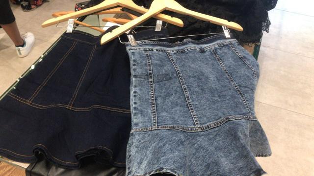 Saia jeans peplum nova G