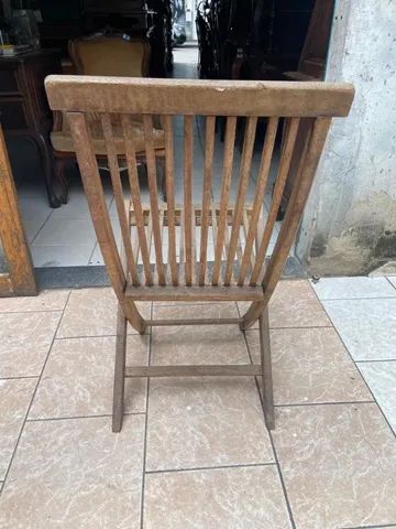 Cadeira Antiga Ripada E Dobrável - Foto 3