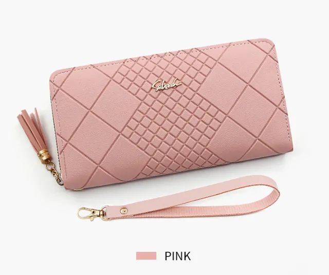 Bolsa com Zipper para mulheres, porta-moedas, suporte dinheiro, telefone, bolso grande - Foto 6