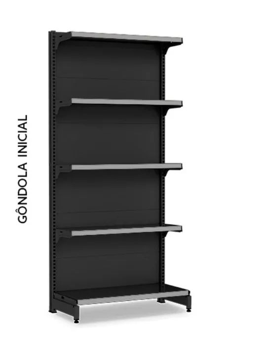 Gondola de parede 1,70 altura base + 4 prateleiras Nova 