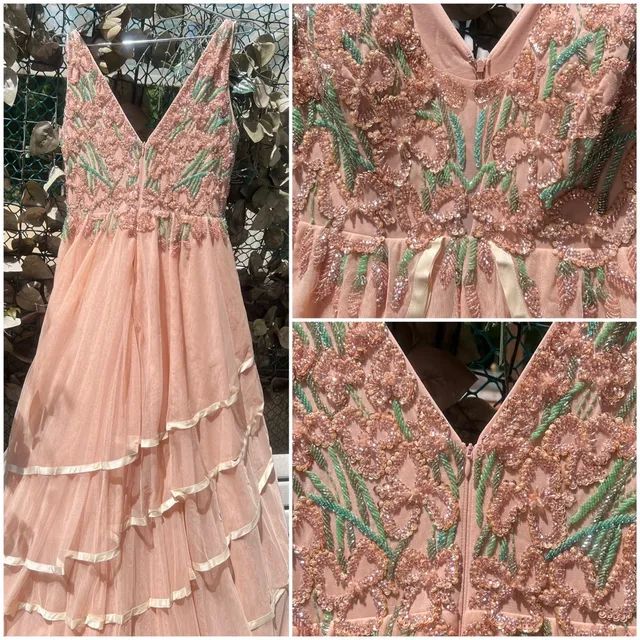 VESTIDO ARTE SACRA CAMADAS  ROSÊ ROSA PEDRARIA NOIVA MADRINHA DEBUTANTE FORMATURA - Foto 2