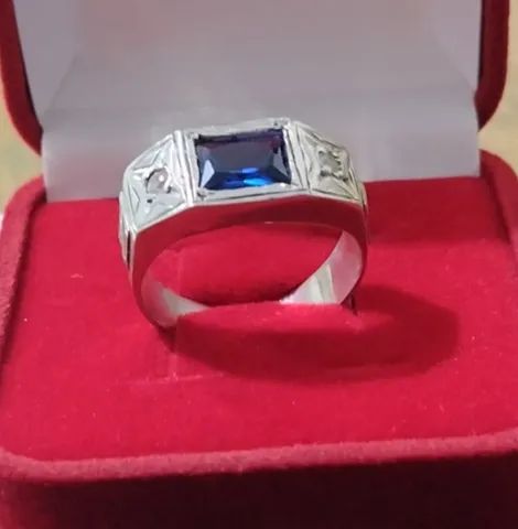 Anel de Prata 950 Pedra Zircônia - Foto 5