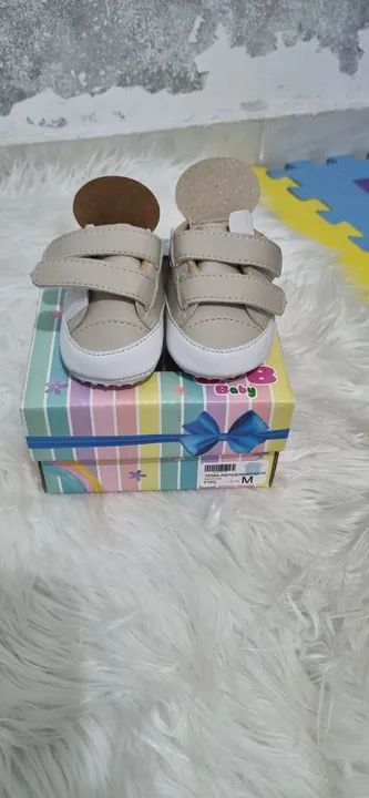 Tênis Antiderrapante Bebê Marfim 15/16 - Foto 3