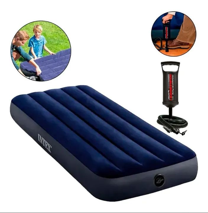 Kit Colchão inflável solteiro + bomba de ar