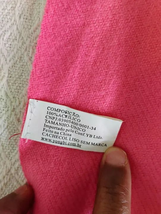 Cachecol de lã rosa - Foto 4