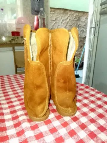 BOTA MOLEQUINHA FEMININA INFANTIL n°26. COURO CAMURÇA/MARROM. - Foto 6