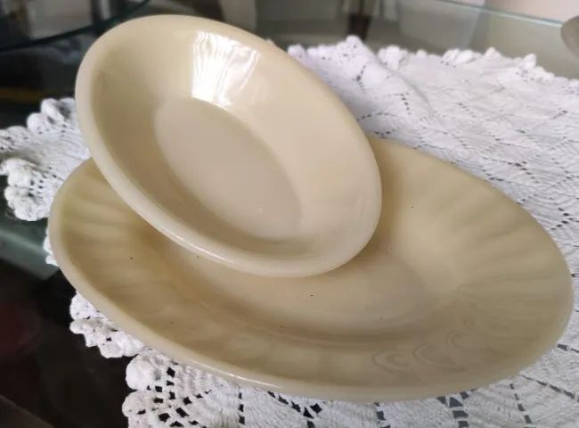 kit de 2 travessas ovais, da marca colorex (antiguidades)