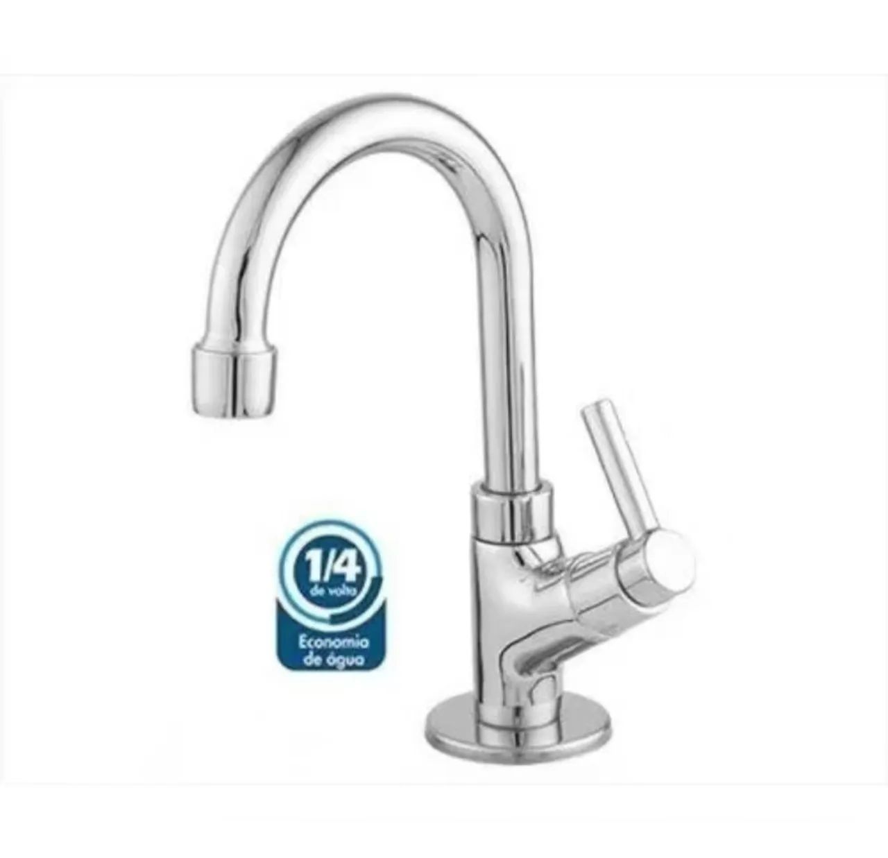 Torneira Bica Móvel Lavatório Metal 1/4 de volta - Luxo Banheiro