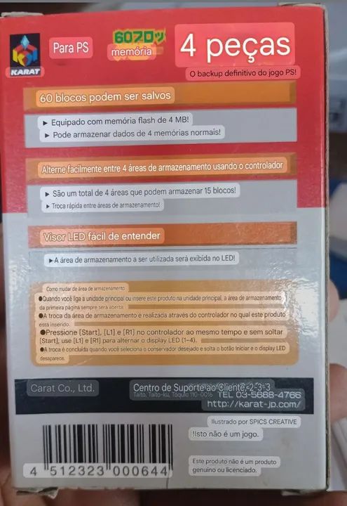 Memory Card Karat 60 PS1 - 4 em 1 - Foto 5