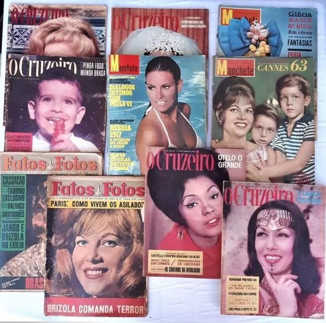 Lote com mais de 50 revistas Cruzeiro, Manchete, Grande Hotel (foto ilustrativa)