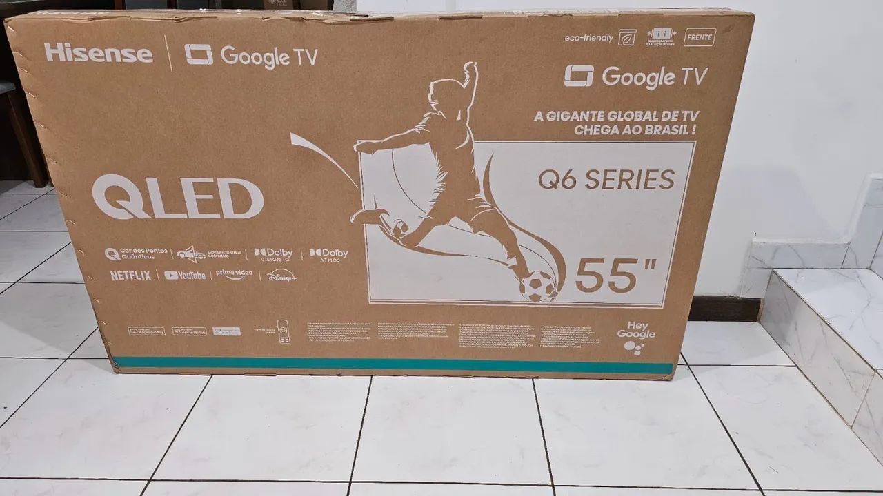 Smart TV 55" Hisense Ultra HD 4K QLED Q6N Produto Novo 