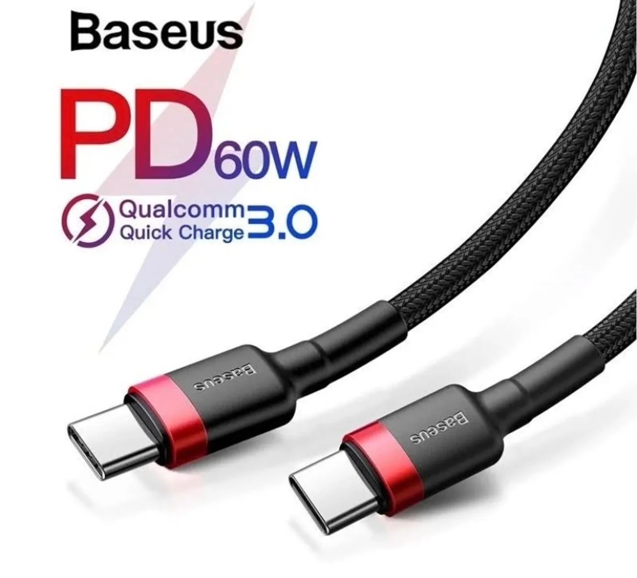 Cabo turbo baseus 60w cabo de iPhone e Android, alta qualidade  - Foto 3