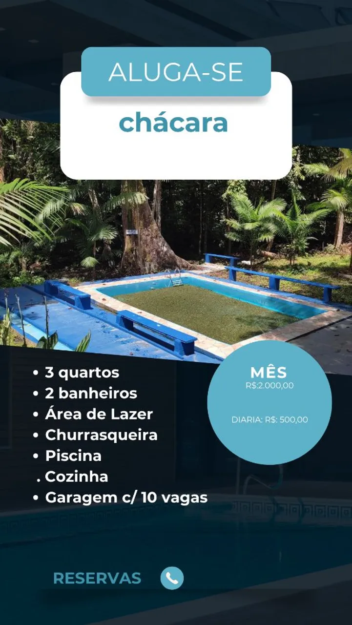 Chácara disponível para locação