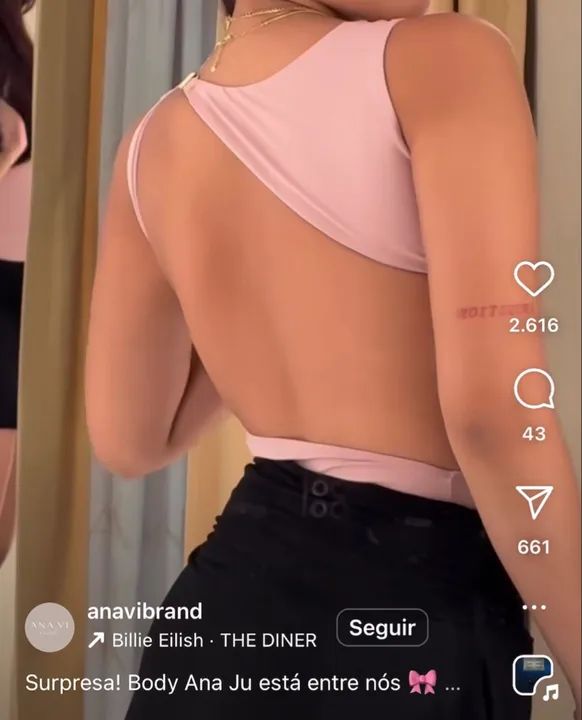 Body Rosa Pastel Com Recortes - Foto 2