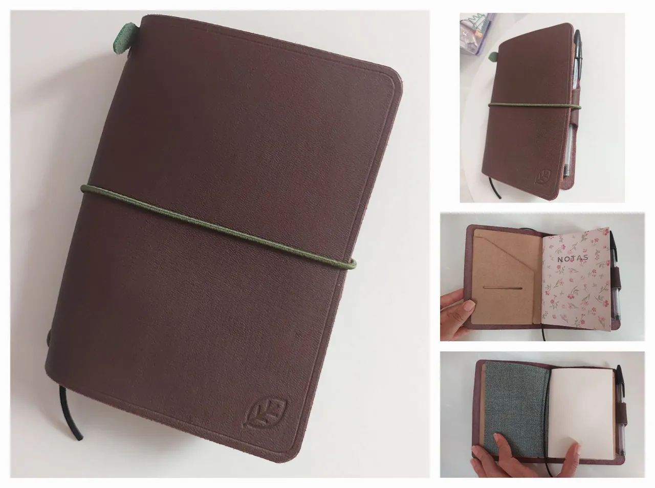 Capa A6 de couro legítimo feita a mão NOVA - Traveler's Notebook (TN) Midori caderno