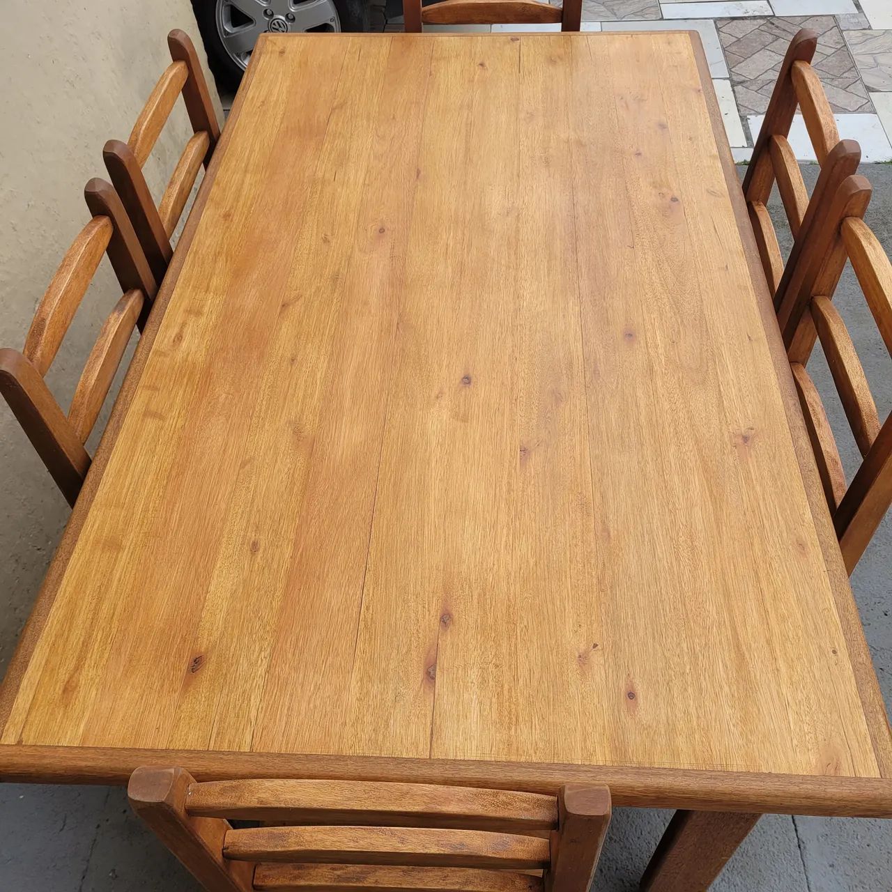 Mesa de Jantar em Madeira Maciça com 6 Cadeiras - Foto 5