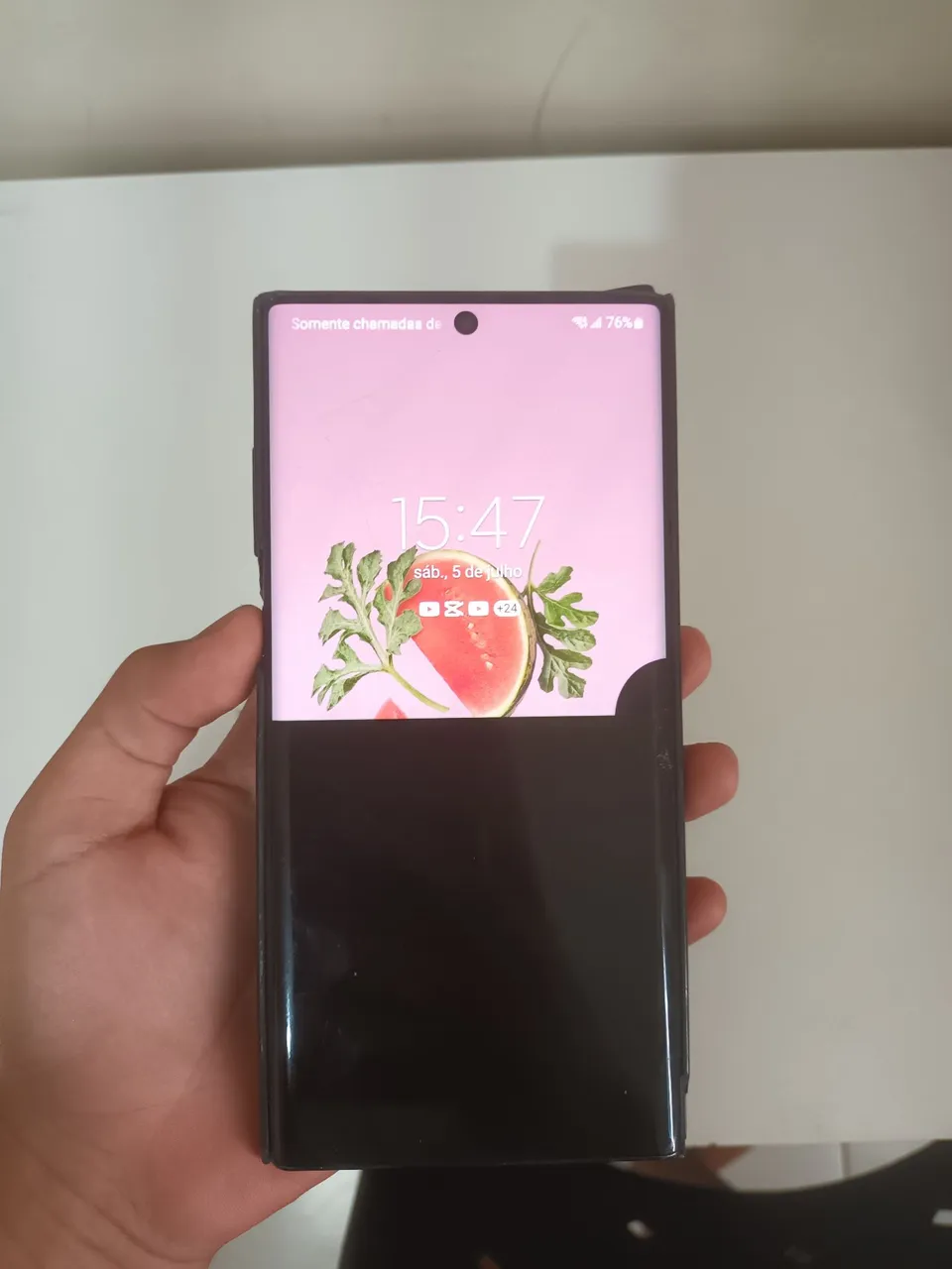 vendo samsung note 10+ com tela queimada