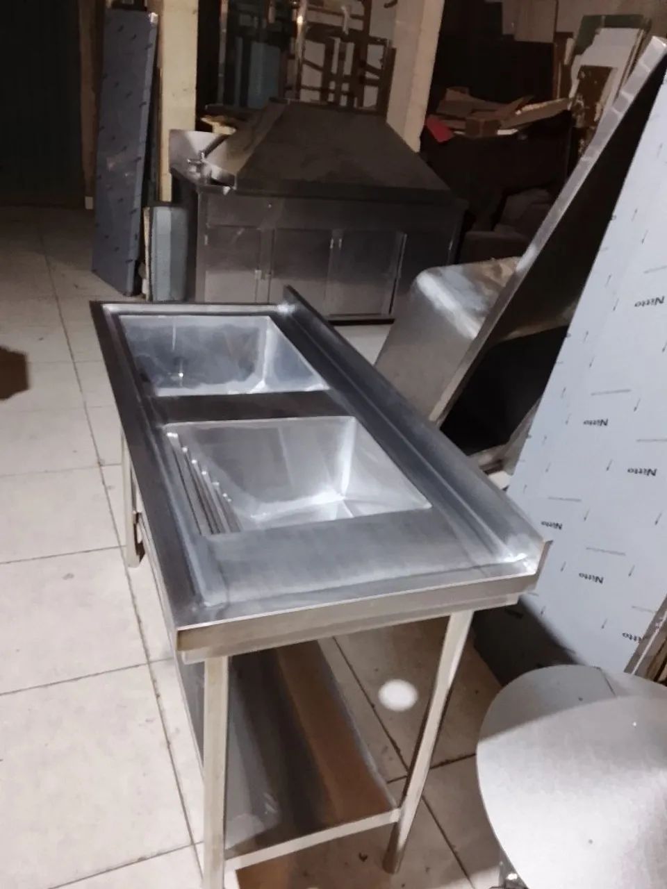 Pia Industrial de Aço Inox com Cuba e Grelha - Foto 5