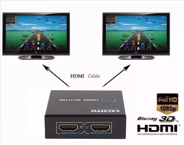 Splitter 1x2 Divisor Hdmi Hdcp 1 Entrada 2 Saídas Full Hd 3d - Foto 3