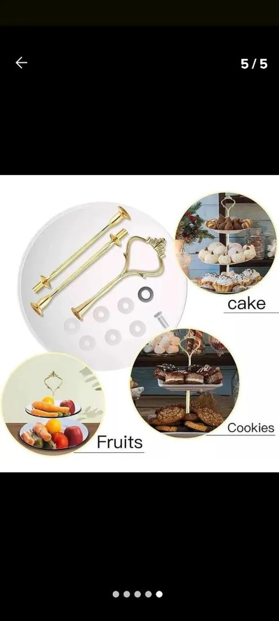 2x kit Aste suporte gancho provençal para prato festa  - Foto 2