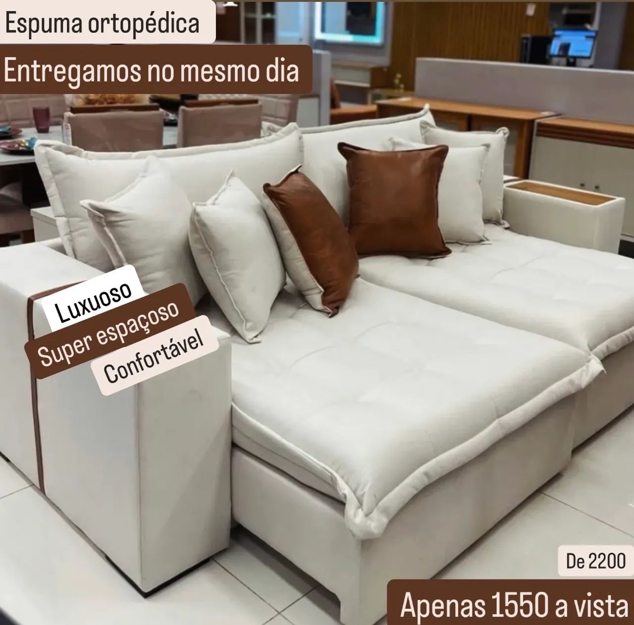 SOFÁS RETRÁTEIS E RECLINÁVEIS ORTOPILLOW 2 M DIRETO DA DISTRIBUIDORA 