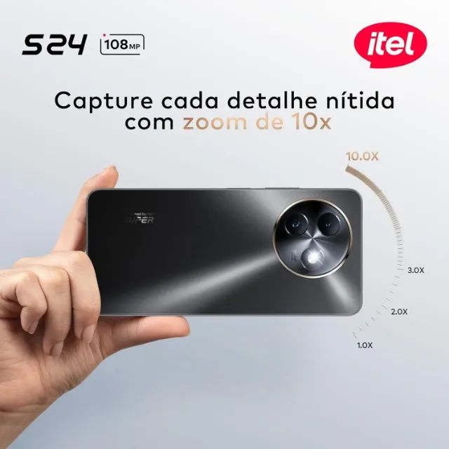 Celular Itel S24 NFC 256GB/16GB ( Preto ) / Lacrado / Garantia de