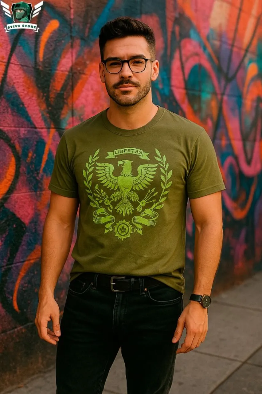 Camiseta Verde Militar 'Libertas'