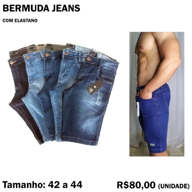 Bermuda Jeans com Elastano