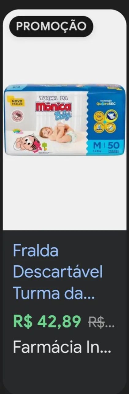 FRALDA TURMA DA MONICA - TAMANHO M - 50 UND - Foto 3